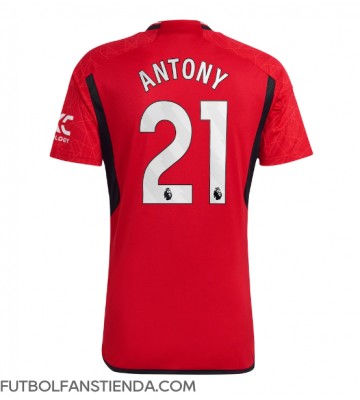 Manchester United Antony #21 Primera Equipación 2023-24 Manga Corta